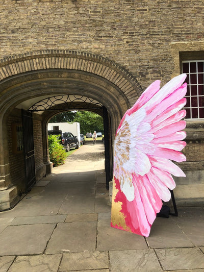 Angel Wings photo backdrop for hire | Event hire | Bespoke props by Rock the Day Essex | Party hire and styling London 