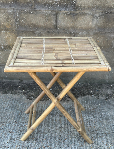 Bamboo folding table for hire | Bamboo furniture hire | Garden party prop hire | Summer event furniture hire | Bohemian party hire  London
