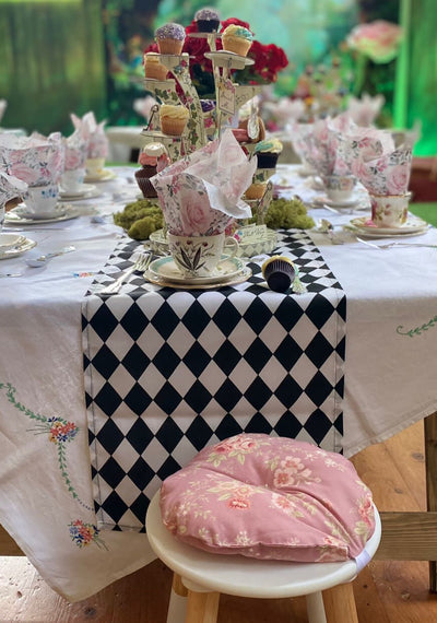 Themed events prop hire | Alice in Wonderland table runner for hire by Rock the Day Essex