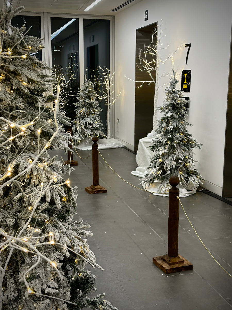 Wooden rope stands for hireBespoke Event prop hire London Rock the Day