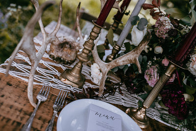 Boho table decor for hire| Antlers for hire| Event hire London| Prop hire by Rock the Day Essex