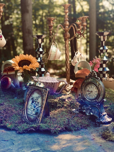 Time flies with these whimsical Alice in Wonderland inspired clock ornaments! Themed events prop hire London by Rock the Day | Prop hire| Bespoke parties by RTD