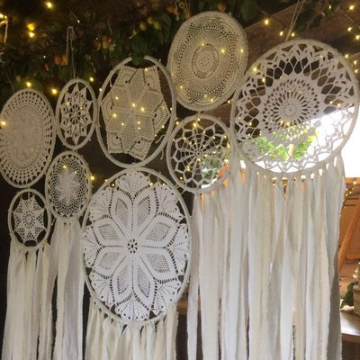 Handmade dreamcatchers Backdrop. Bohemian style party decor. Perfect for photoshoot, branding shoots or retail display. For hire in Essex, Hertfordshire, London