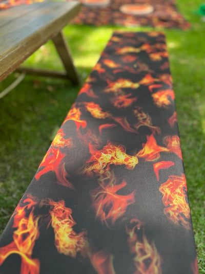 Hire our Floor is Lava bench cover for your next themed party!Create a fun and unique atmosphere|Themed events hire London| Prop hire by Rock the Day Essex