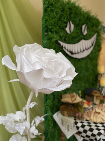 Add a touch of whimsy to your next party with our Oversized Flower! This giant faux bloom is perfect for Alice in Wonderland or fairy themed events | Prop hire 