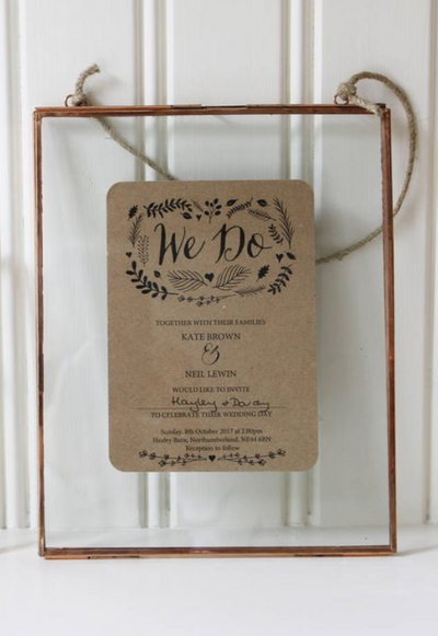 Copper table number frame hanging for hire |Wedding and event prop hire Essex by Rock the Day|Wedding and Event styling London|Prop hire|themed party hire Essex