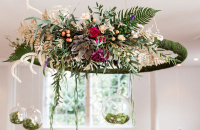 Hanging Hoops with globes and greenery | Essex | Rock The Day-wedding prop hire Essex, prop hire birthday, party decor | Essex, London, Hertfordshire