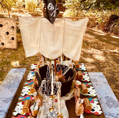 Pirate themed party game | Themed kids party styling by Rock the Day Essex | Party styling London | Bespoke party props | |Party prop hire | Luxurios kids parties | Pirate themed events London | Kids party props for hire 