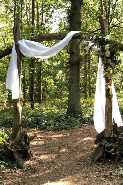White drapes for hire by Rock the Day Essex | wedding hire | prop hire | venue decor | event styling