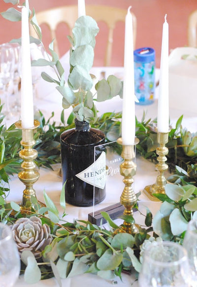 Brass candlesticks, perfect addition to styled table by Rock the Day, Essex