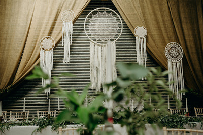 Dreamcatchers for hire | wedding backdrop hire | prop hire | bohemian decor for hire by Rock the Day Essex