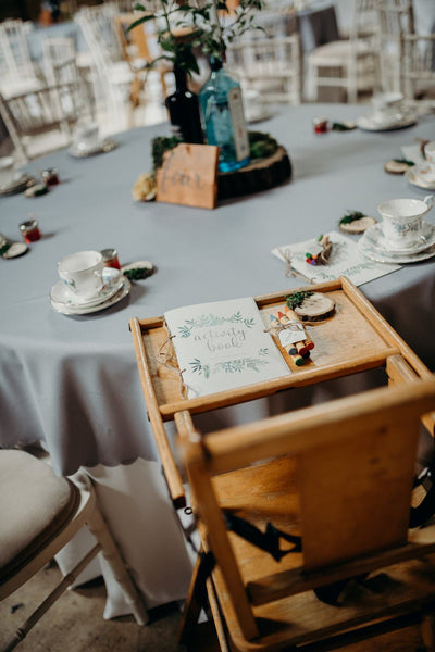 Grey round table cloth/ event, wedding hire Essex, London, Suffolk- Rock The Day