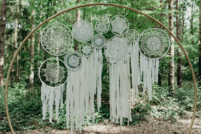 Photo backdrop/wedding backdrop. Giant hoop with dreamcatchers available for hire in Essex, London, Hertfordshire