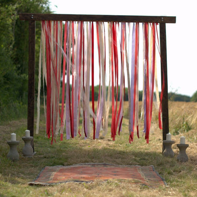 Wooden Arch with Ribbons Backdrop | Rock the Day Styling
