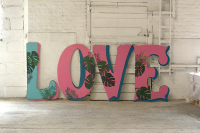 Tropical Wooden Letters | Essex prop hire | Rock the Day Styling