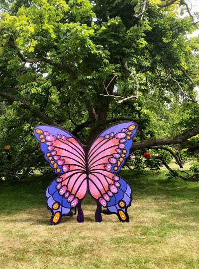 Butterfly Wings photo backdrop for hire | Event hire | Bespoke props by Rock the Day Essex | Party hire and styling London 