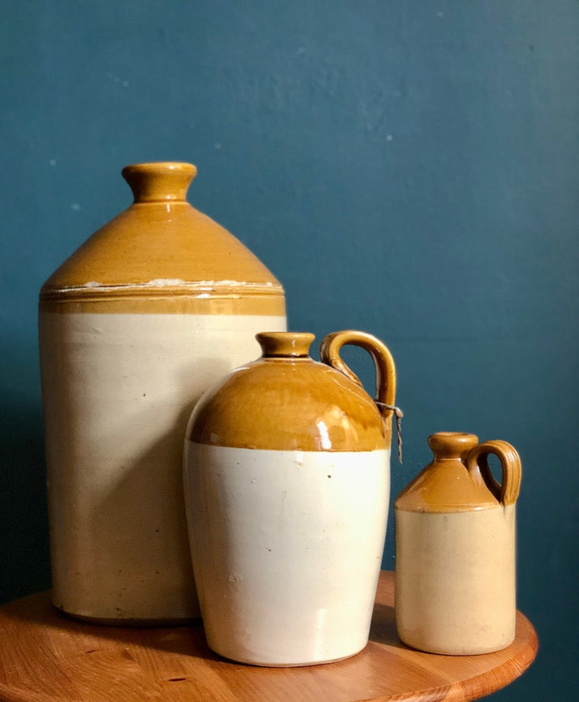 Stoneware bottles set event prop hire London Party hire Rock the Day