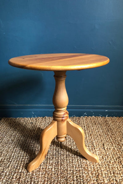 Furniture hire Essex | Round small side wooden table for hire by Rock the Day Essex | Prop hire | Bespoke props services | party hire London | 