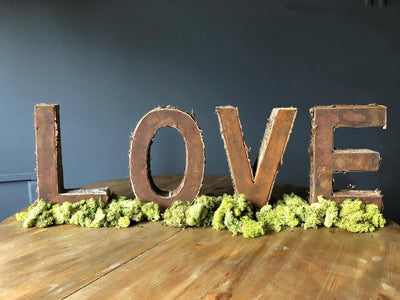 Rustic LOVE letters. Wedding hire Essex
