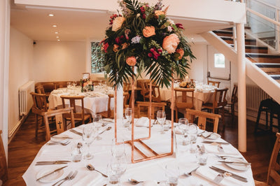 Copper stand for hire as a centrepiece 
