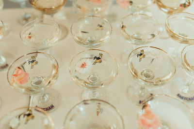 Babycham glasses for hire by Rock the Day in Essex- party hire, weddding hire Essex, 