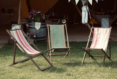 Vintage deck chairs for hire by Rock the Day in Essex -prop hire | wedding hire | event props | party styling